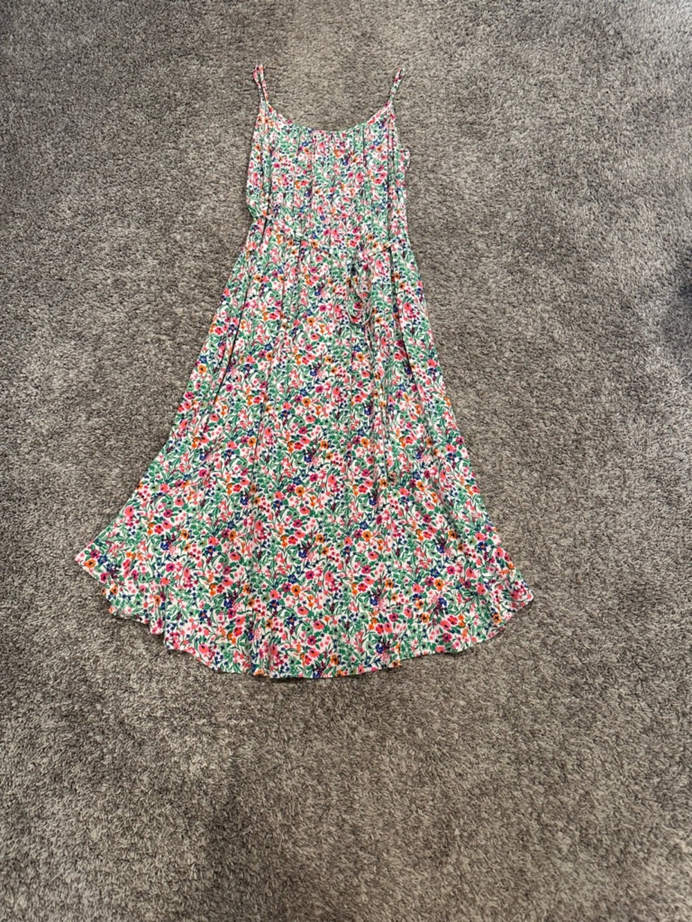 J.Crew Women’s Size 8 Floral Spaghetti Strap Tie Waist Midi/Long Maxi Dress